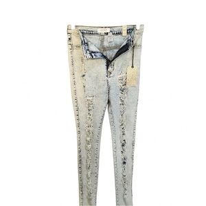 Vibrant Distressed Light Blue Jeans